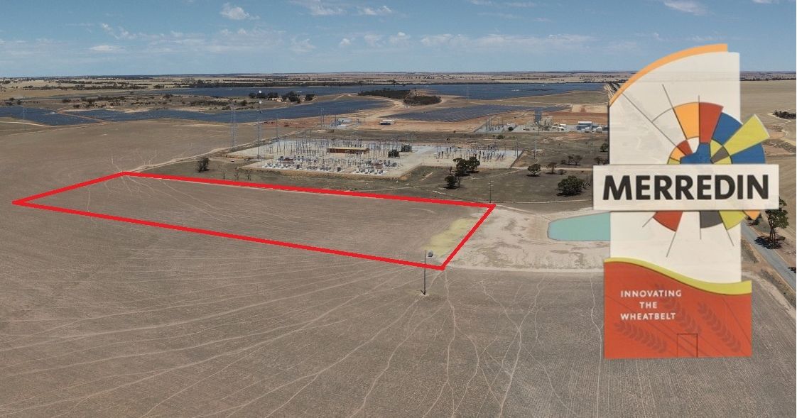Aerial view of the location proposed for the Merredin BESS – 100 MW