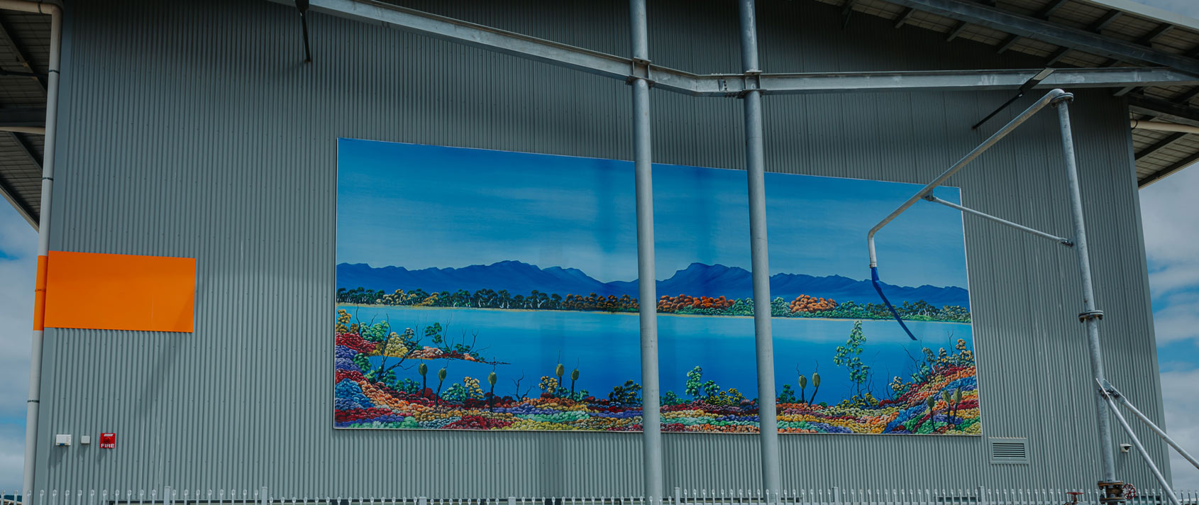 Artwork on the wall at the Albany depot