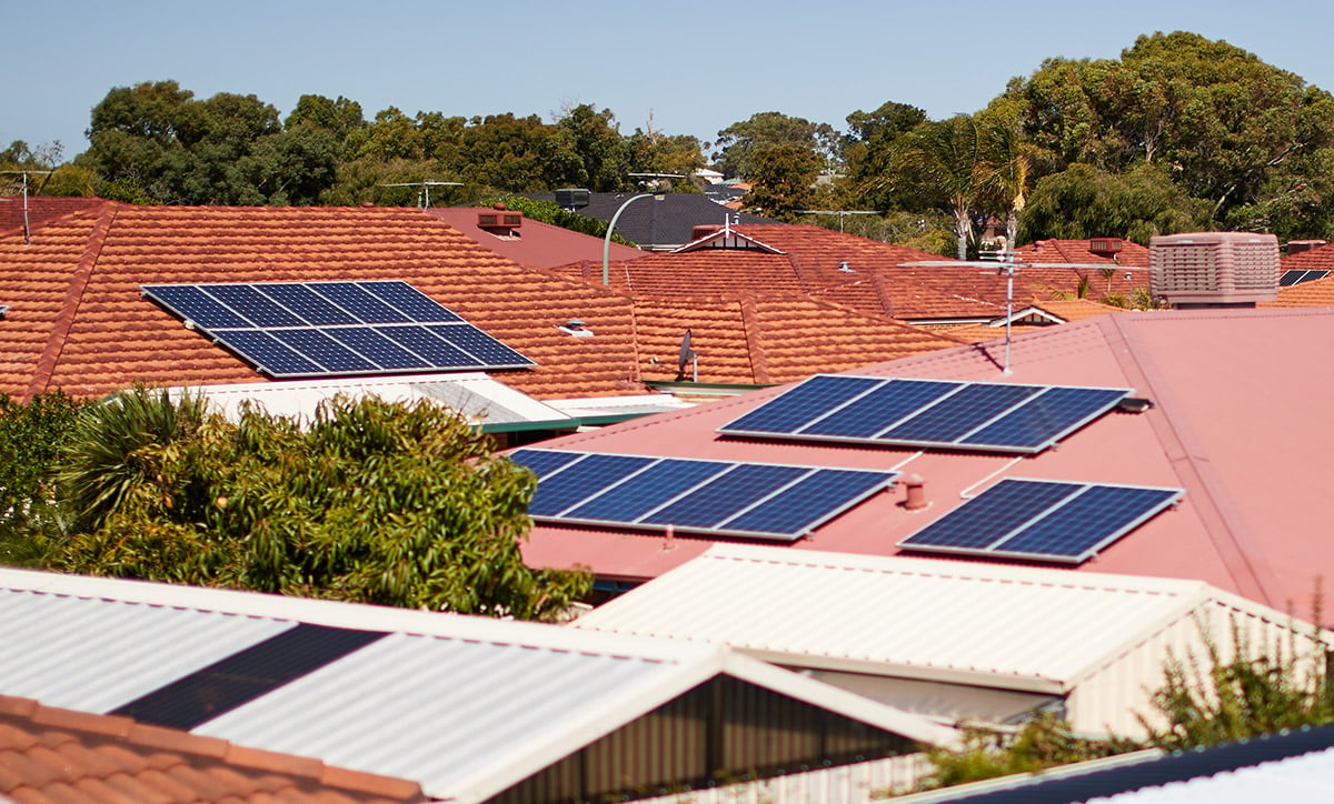 Solar panel on houses Perth