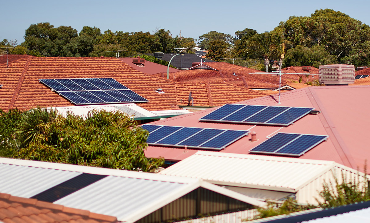 Solar panel on houses Perth