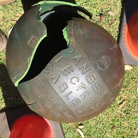 green dome with crack in top western power