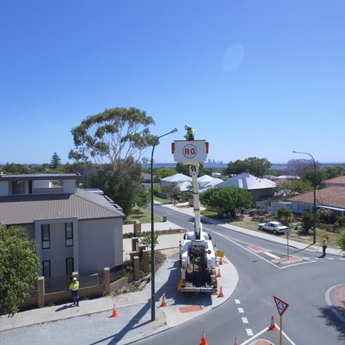 Working on streetlights suburbs of WA