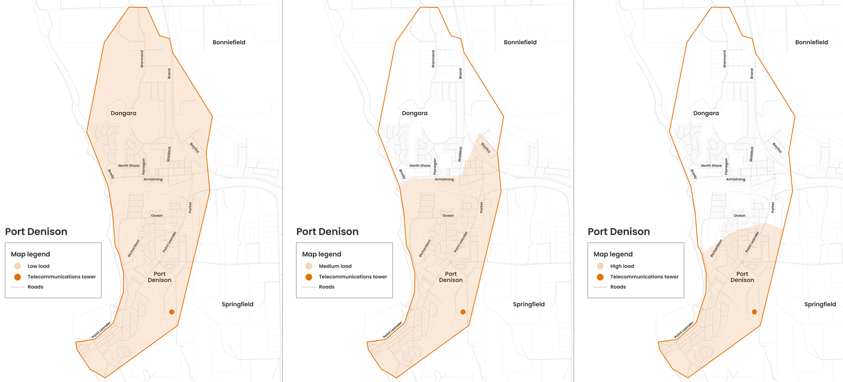 HVIU coverage maps in Port Denison