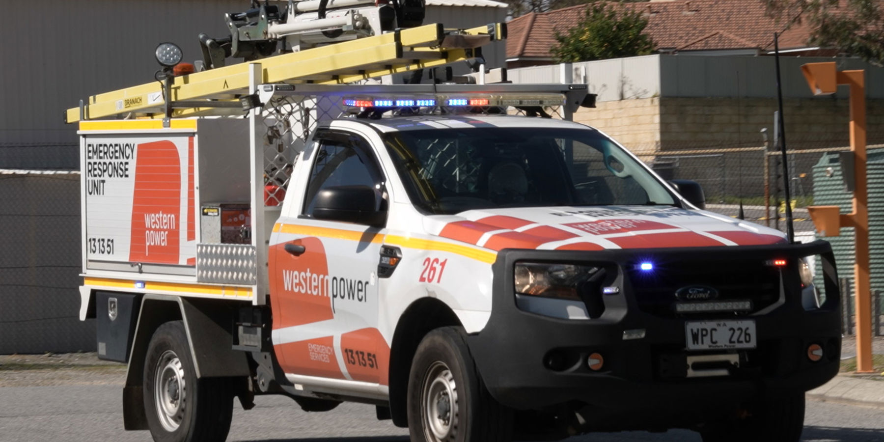 Western Power emergency response vehicle with lights flashing